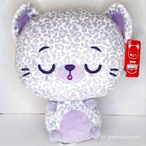GINA SPOTS 🐆 9" Lavendar Gray White Snow Leopard Expresive Plush Gund Drops NWT